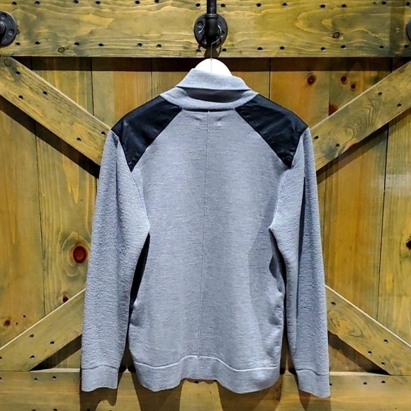 ELEVEN PARIS MENS GRAY PULLOVER SWEATER WITH LEATHER PATCHES SIZE XXL - Picture 7 of 10